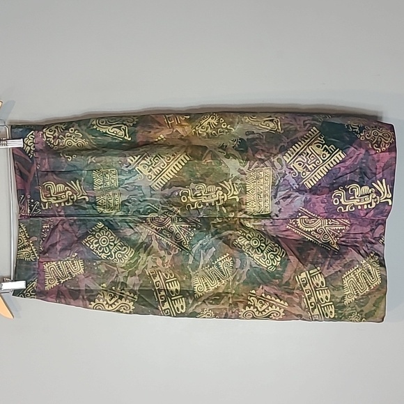 Vera Mont Avant Garde Midi Skirt Pleated Faux Wrap Vintage Punk Silky - Picture 6 of 11